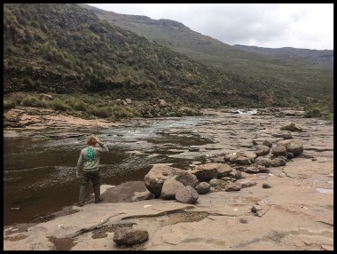 Exploring the river in Lesotho.